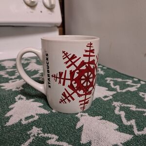 2012 Starbucks Snowflake Winter Holiday Christmas Ceramic Coffee Mug 4"